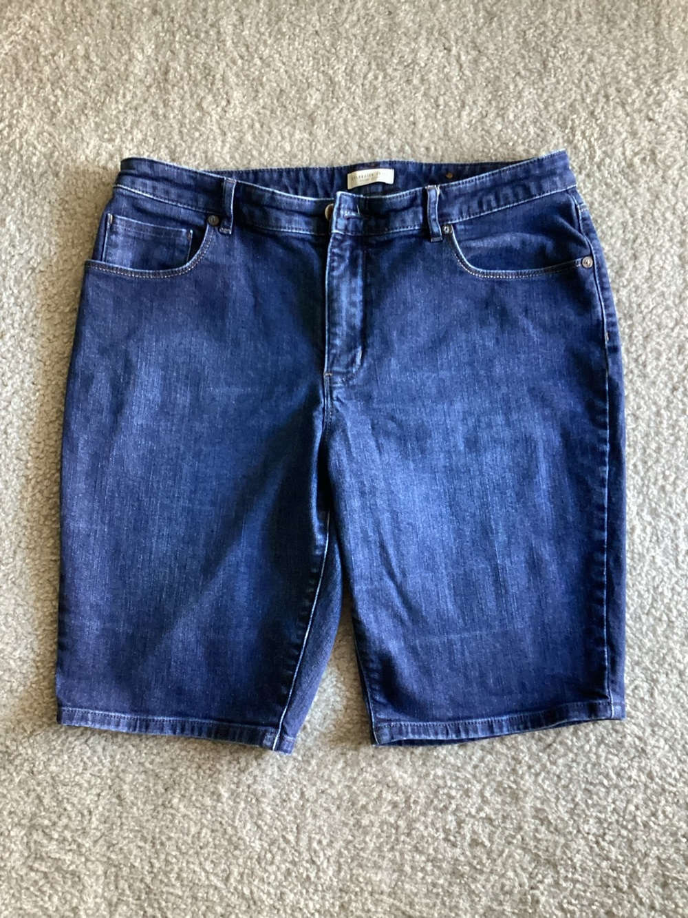 Coldwater Creek Navy Blue Denim Bermuda Shorts, very thick sturdy material